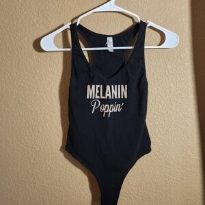 Sleek Black Bodysuit One Piece
